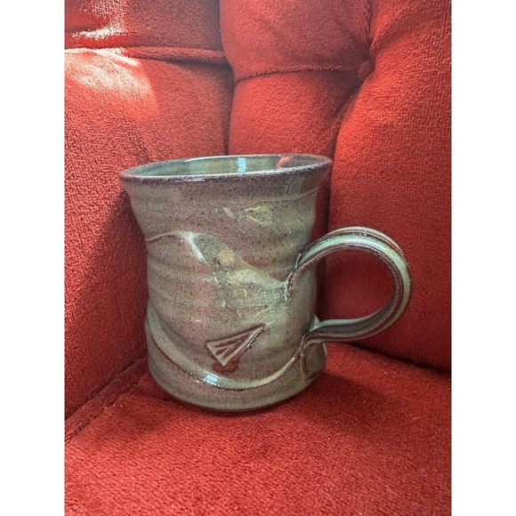 Handmade Other - Coffee Mug Pottery Ceramic 16 oz Green Speckled
